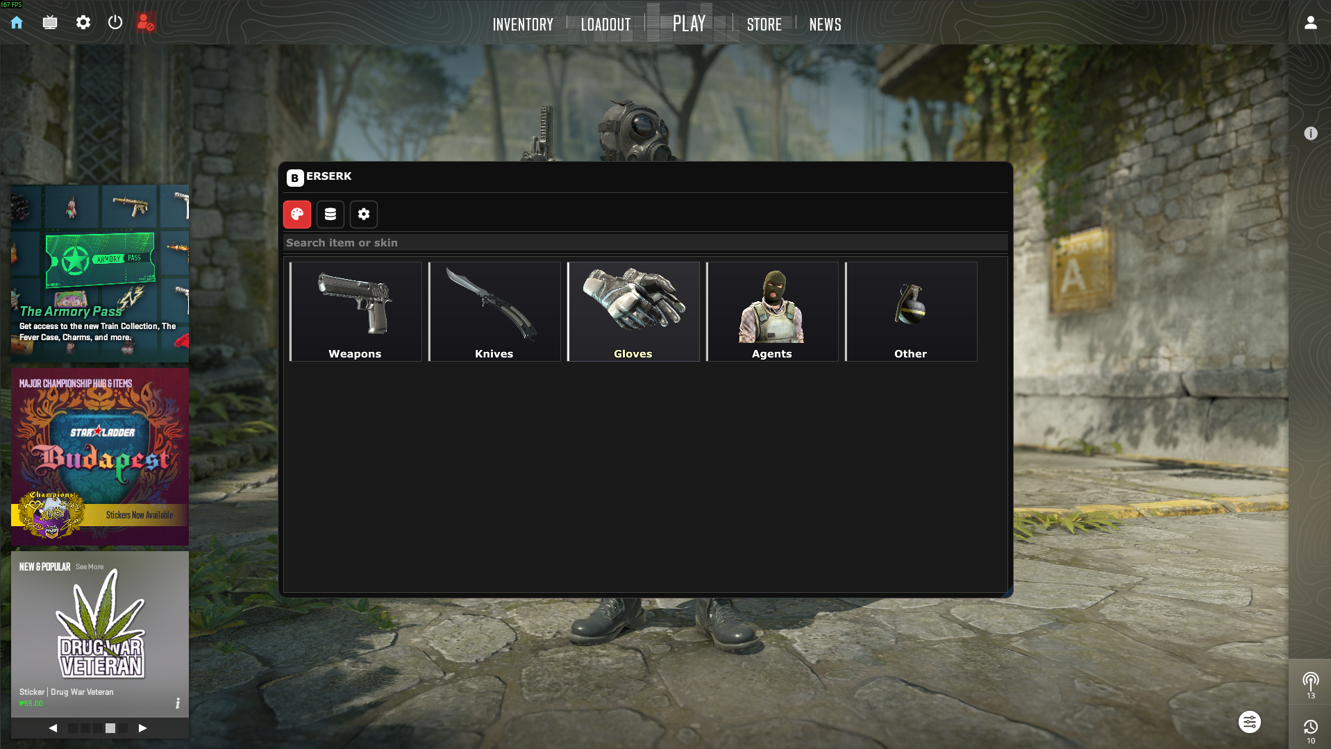 Berserk Changer free CS2 Skin Changer - Knives, Gloves, Agents, Weapons and others